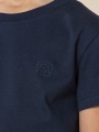 Navy Embroidered T-Shirt - Pinhão