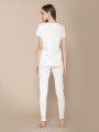 Off-White Ribbed Pyjama Set - Girassol