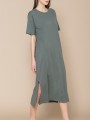 Short Sleeve Green Dress - Tulipa