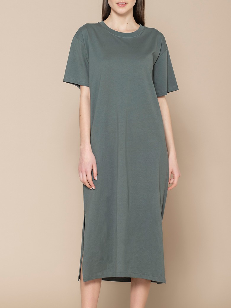 Short Sleeve Green Dress - Tulipa