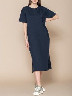 Short Sleeve Navy Dress - Tulipa